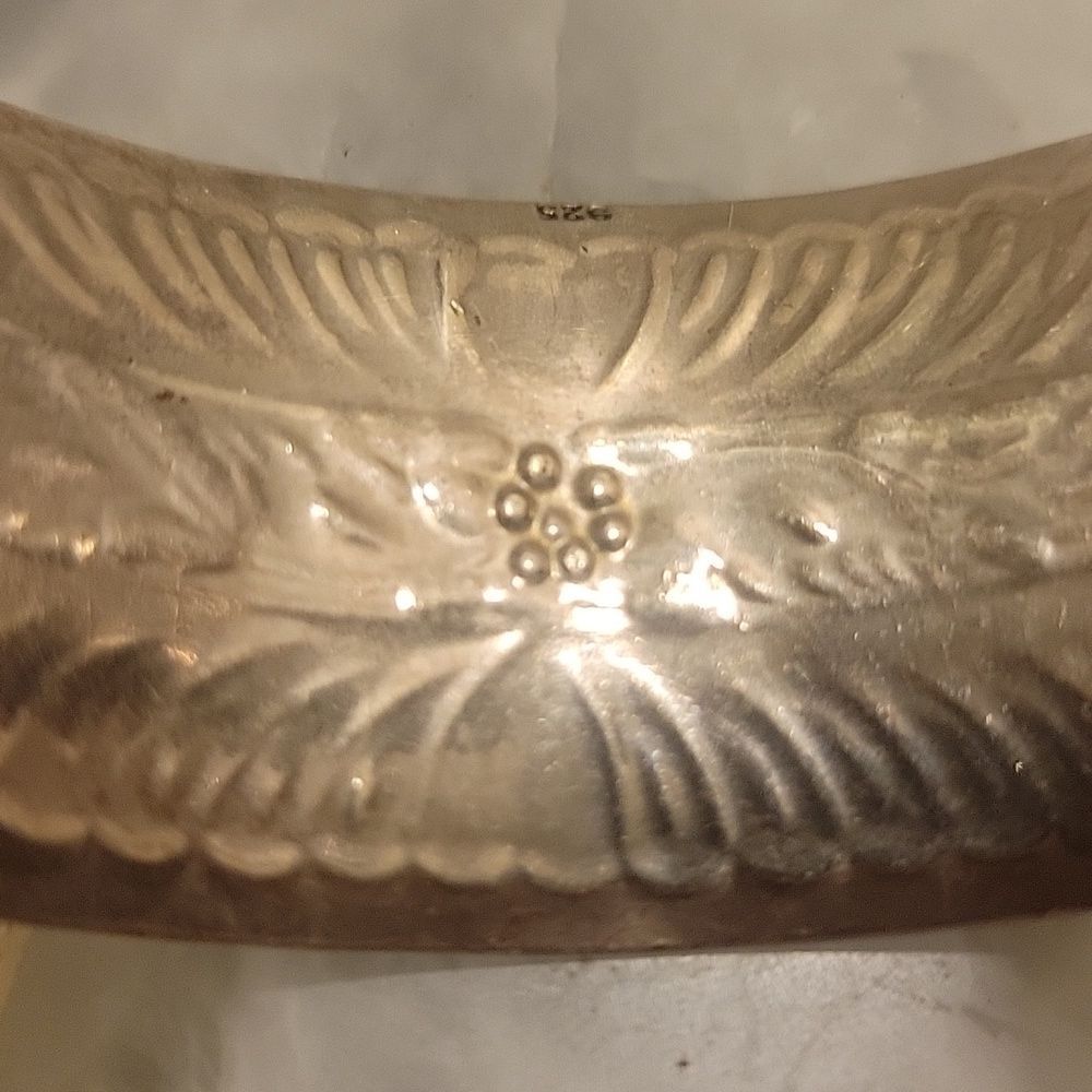Vintage Native Sterling Silver Art Noveau Cuff SouthWestern Boho Bracelet Bangle - Picture 7 of 13